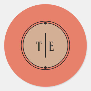 Romantic Vintage Inspired Muted Coral Wedding Classic Round Sticker