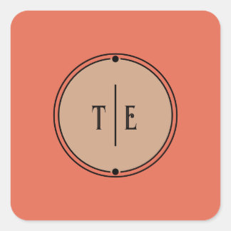 Romantic Vintage Inspired Muted Coral Wedding Square Sticker