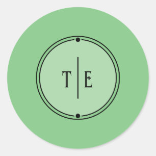 Romantic Vintage Inspired Pale Green Wedding Classic Round Sticker