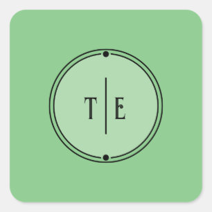 Romantic Vintage Inspired Pale Green Wedding Square Sticker