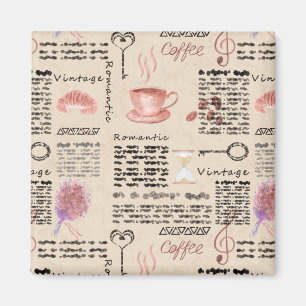 Romantic vintage newspaper magnet