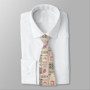 Romantic vintage newspaper tie