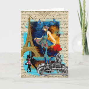 Romantic vintage Paris collage Card