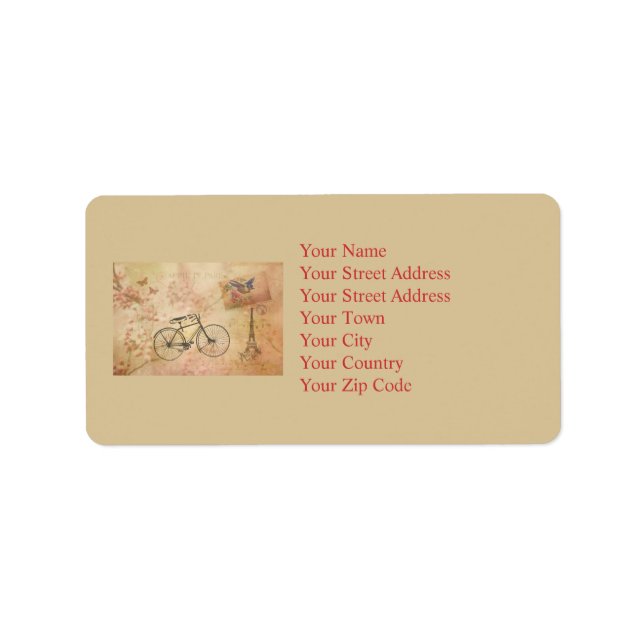 Romantic Vintage Paris in Spring Collage Label (Front)