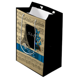 Romantic vintage Paris personalised wedding Medium Gift Bag