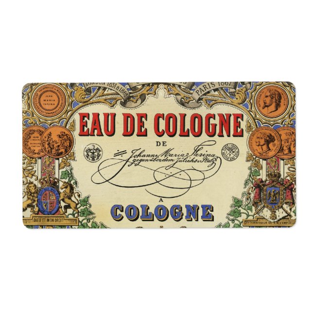 Romantic Vintage Parisian Perfume Label. (Front)