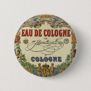 Romantic Vintage Parisian Perfume Label. 6 Cm Round Badge