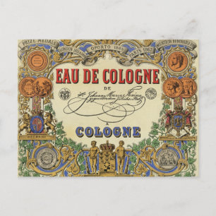 Romantic Vintage Parisian Perfume Label. Postcard