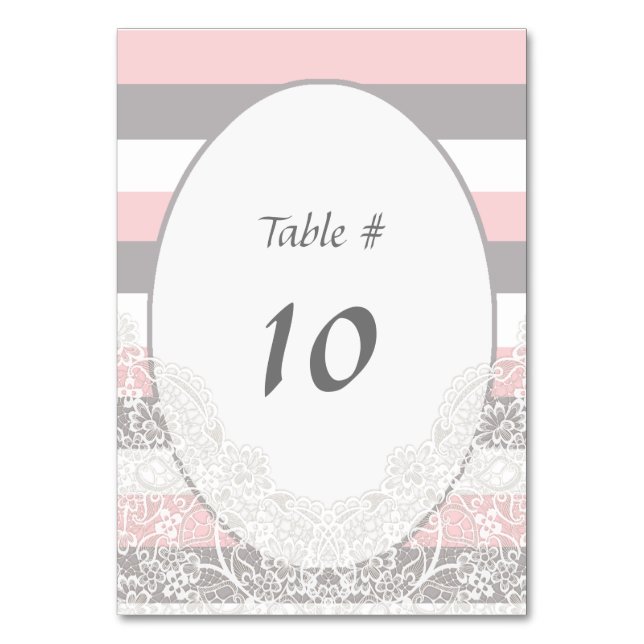 Romantic vintage Pink rose wedding table card (Front)