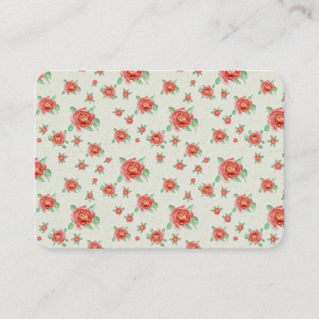 Romantic Vintage Red Roses Garden  Place Card (Front)