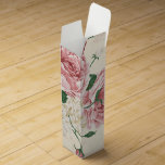 Romantic Vintage Rose Flower Pattern Wine Box<br><div class="desc">Personalised custom wine box gift! Elegant, simple, romantic, vintage Rose Floral background in shades of cream, pink and green. Personalise by adding your own words or text on the top of the wine box or your custom Monogram, Initals and Name on the Top of the wine box. Suitable for all...</div>