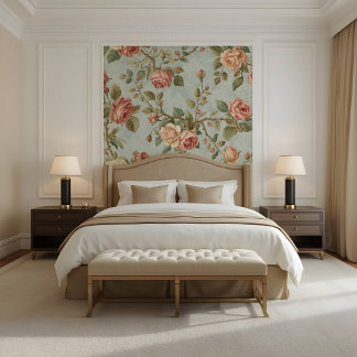 Romantic Vintage Rose Garden Wallpaper