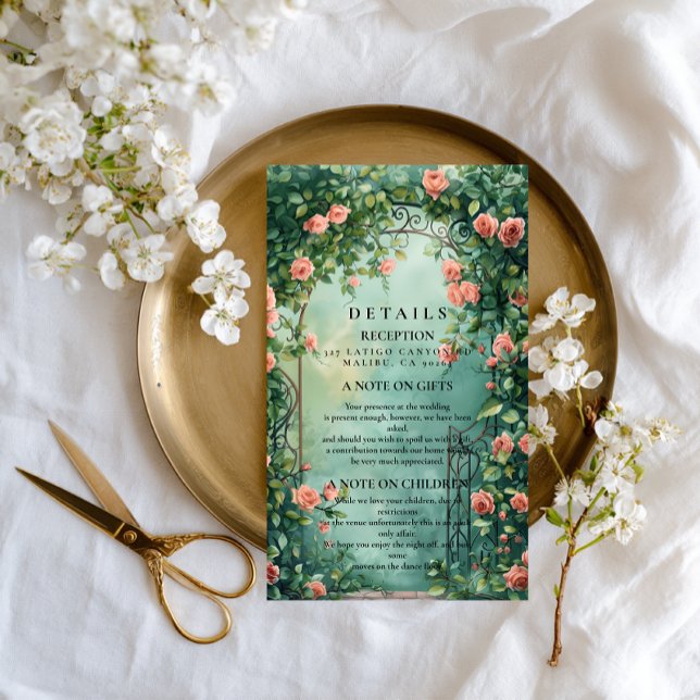Romantic Vintage Rose Gate Wedding Enclosure Card (Creator Uploaded)