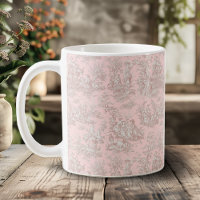 Romantic Vintage Rose Gold Toile De Jouy
