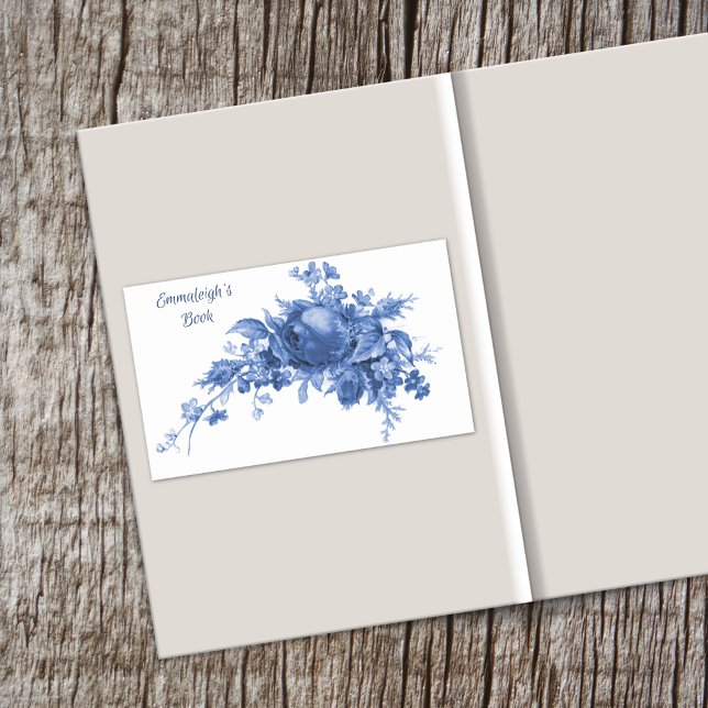 Romantic Vintage Rose In Blue Rectangular Sticker (Creator Uploaded)