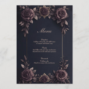 Romantic vintage roses. menu