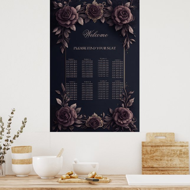 Romantic vintage roses. poster (Kitchen)