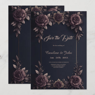 Romantic vintage roses. save the date