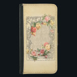 Romantic Vintage Sculpted Roses Samsung Galaxy S5 Wallet Case<br><div class="desc">Layers of beautiful roses in pastel shades of pink,  yellow and peach within a dimensional ornate engraved rustic floral frame on an ecru damask background. Note:  Sculpted,  engraved,  embossed and dimensional effects,  layered,  aged or eroded appearance,  textures and shadows achieved digitally. Actual product has a flat surface.</div>