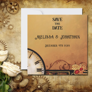 Romantic Vintage Steampunk Victorian Wedding Save The Date