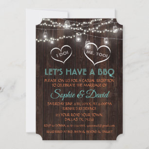 Romantic Vintage String Lights Old Barn I DO BBQ Invitation