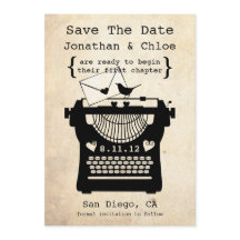 Romantic Vintage Typewriter STD Announcement
