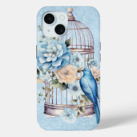 Romantic Vintage Watercolor Floral Birdcage