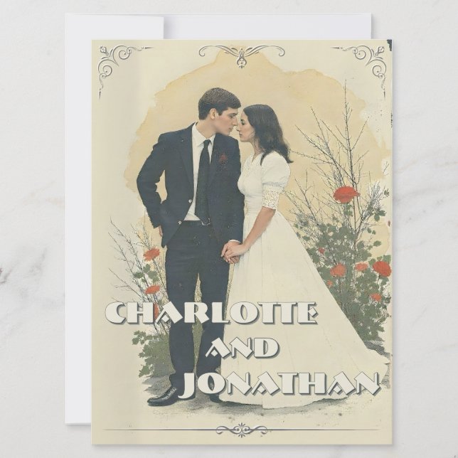 Romantic Vintage Wedding Couple Art (Front)