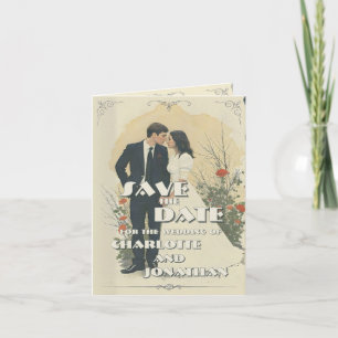 Romantic Vintage Wedding Couple Art Card
