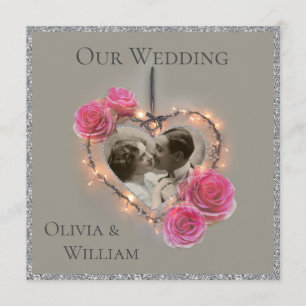 Romantic vintage wedding invitation