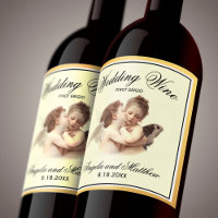 Romantic Vintage Wedding Wine First Kiss