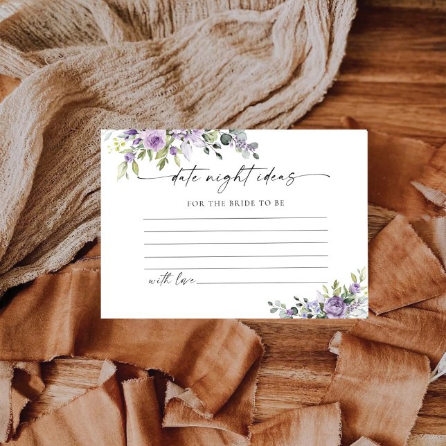 Romantic Violet Flowers Wedding Enclosure Card (Creator Uploaded)