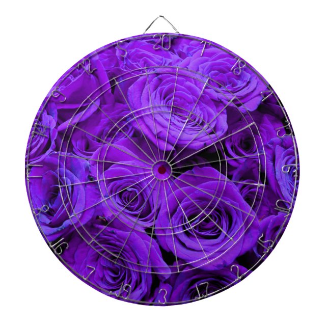 romantic violet purple roses, pretty rose bouquet dartboard (Front)