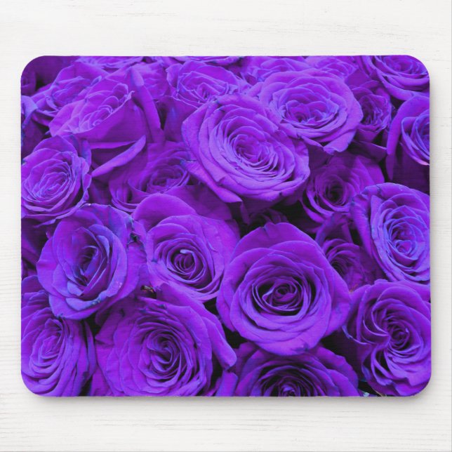 romantic violet purple roses, pretty rose bouquet mouse pad (Front)