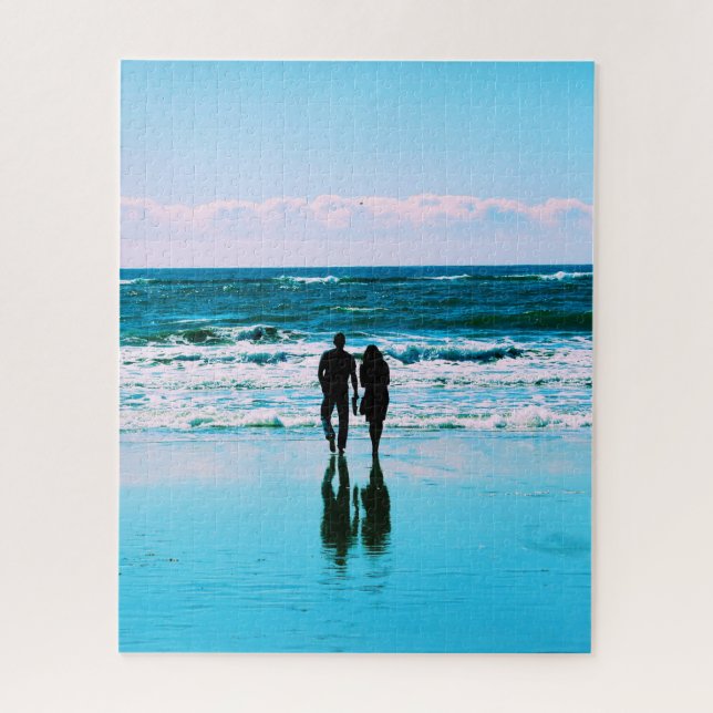 Romantic Walk on the Beach - 16x20 - 520 pcs Jigsaw Puzzle (Vertical)