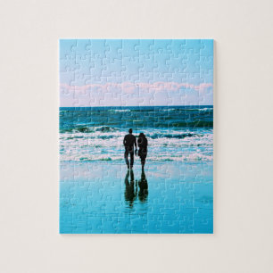 Romantic Walk on the Beach - 8x10 - 110 pc Jigsaw Puzzle