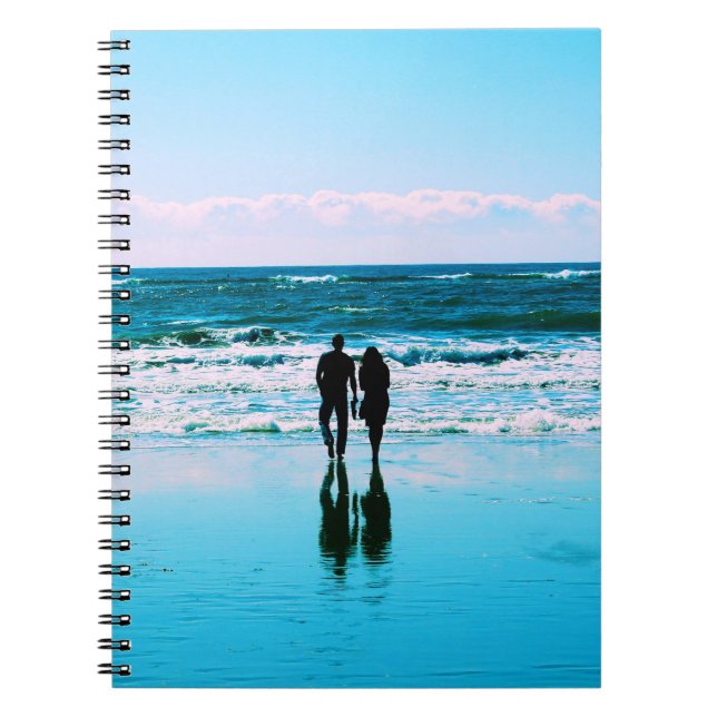 Romantic Walk on the Beach Notebook (Front)