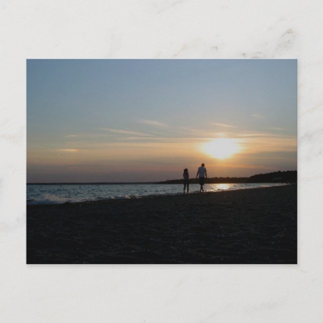 romantic walk on the beach postcard (Front)