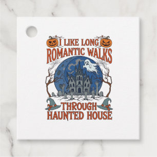 Romantic Walks Through Haunted House Ghost Pumpkin Favour Tags