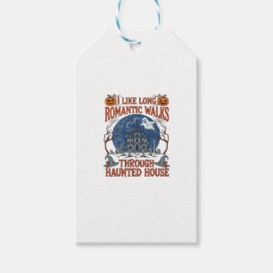 Romantic Walks Through Haunted House Ghost Pumpkin Gift Tags