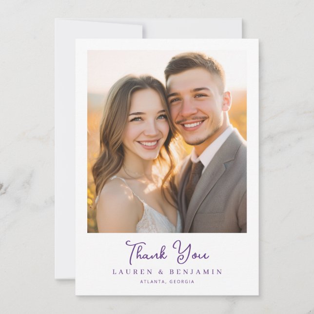 Romantic Warm Autumn Photo Thank You Card (Front)
