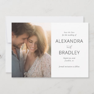 Romantic Warm Minimalist Photo Save The Date