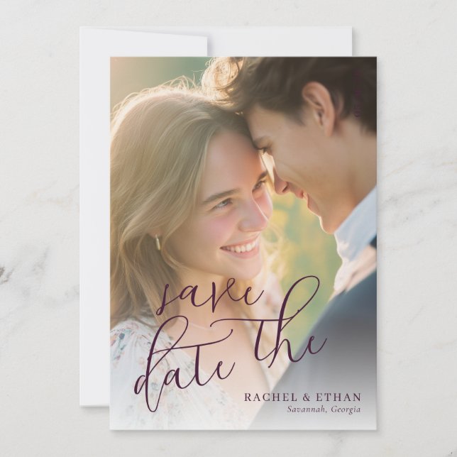 Romantic Warm Photo Save The Date (Front)