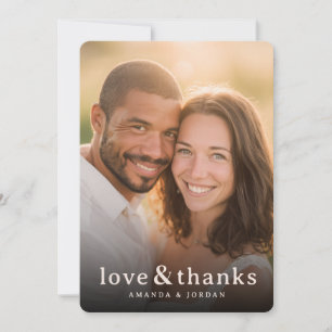 Romantic Warm Photo Thank You Card