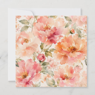 Romantic Warm Summer Watercolor Blossoms Thank You Card