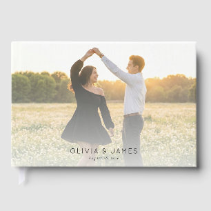 Romantic Warm Sunset Photo Guest Book