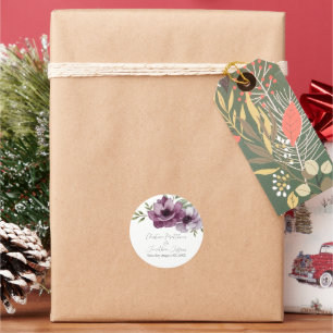 Romantic Watercolor Anemones Classic Round Sticker