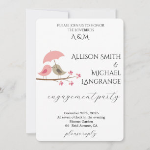 Romantic Watercolor Blush Engagement Party Invitation