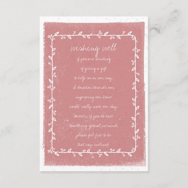 Romantic Watercolor Border Wishing Well Card (Front)