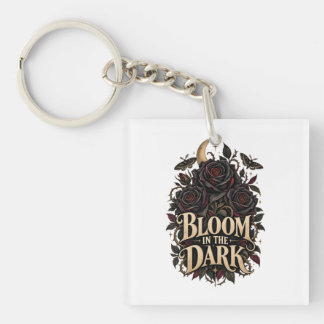 Romantic Watercolor Botanical Flower Design Key Ring